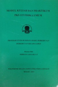 Fisika umum: modul kuliah dan pratikum