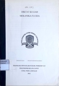 Mekanika fluida: diktat kuliah
